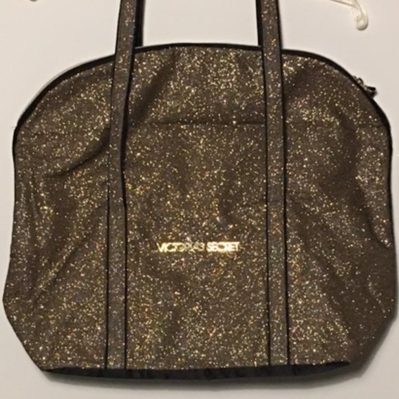 VICTORIA'S SECRET Gold Shimmery Tote/Weekend Bag - Picture 7 of 9